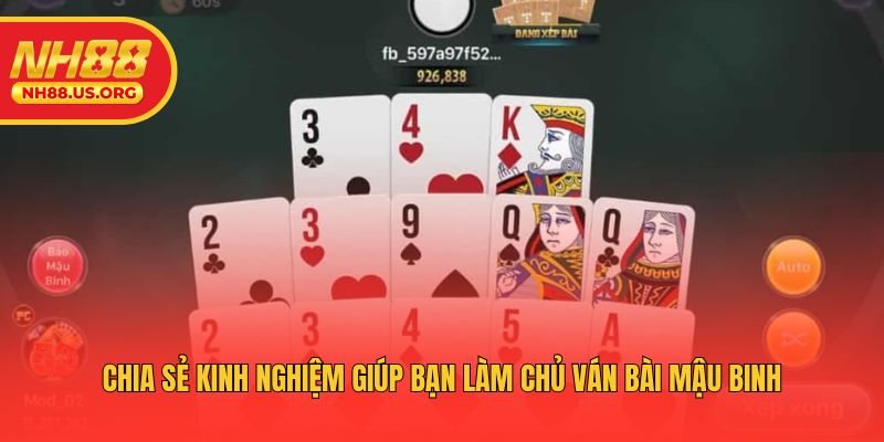 Chia sẻ kinh nghiệm giúp bạn làm chủ ván bài mậu binh